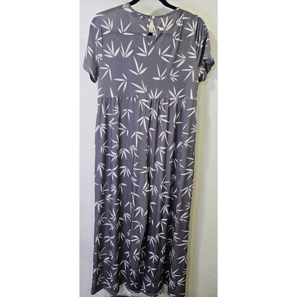 Bon Apple Tea Jumpsuit Romper Small Bamboo Leaves Polyblend Wide Leg Casual NWT - Picture 2 of 8